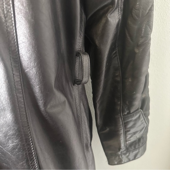 KAPTAIN BUBBLE Coat Mens M Rare Vintage Black Leather - Picture 8 of 10